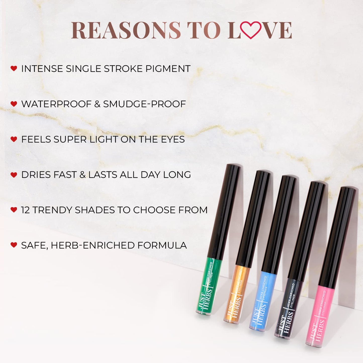 Herb-Infused Waterproof Eyeliner in Platinum Silver by Just-Herbs-india