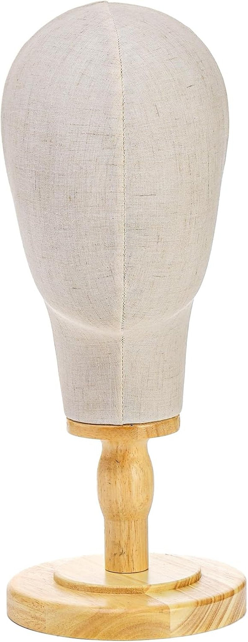 21 Inch Mannequin Head - Canvas Wig Stand with Detachable Wood Base | Ideal for Hats, Headdresses, and Wig Making
