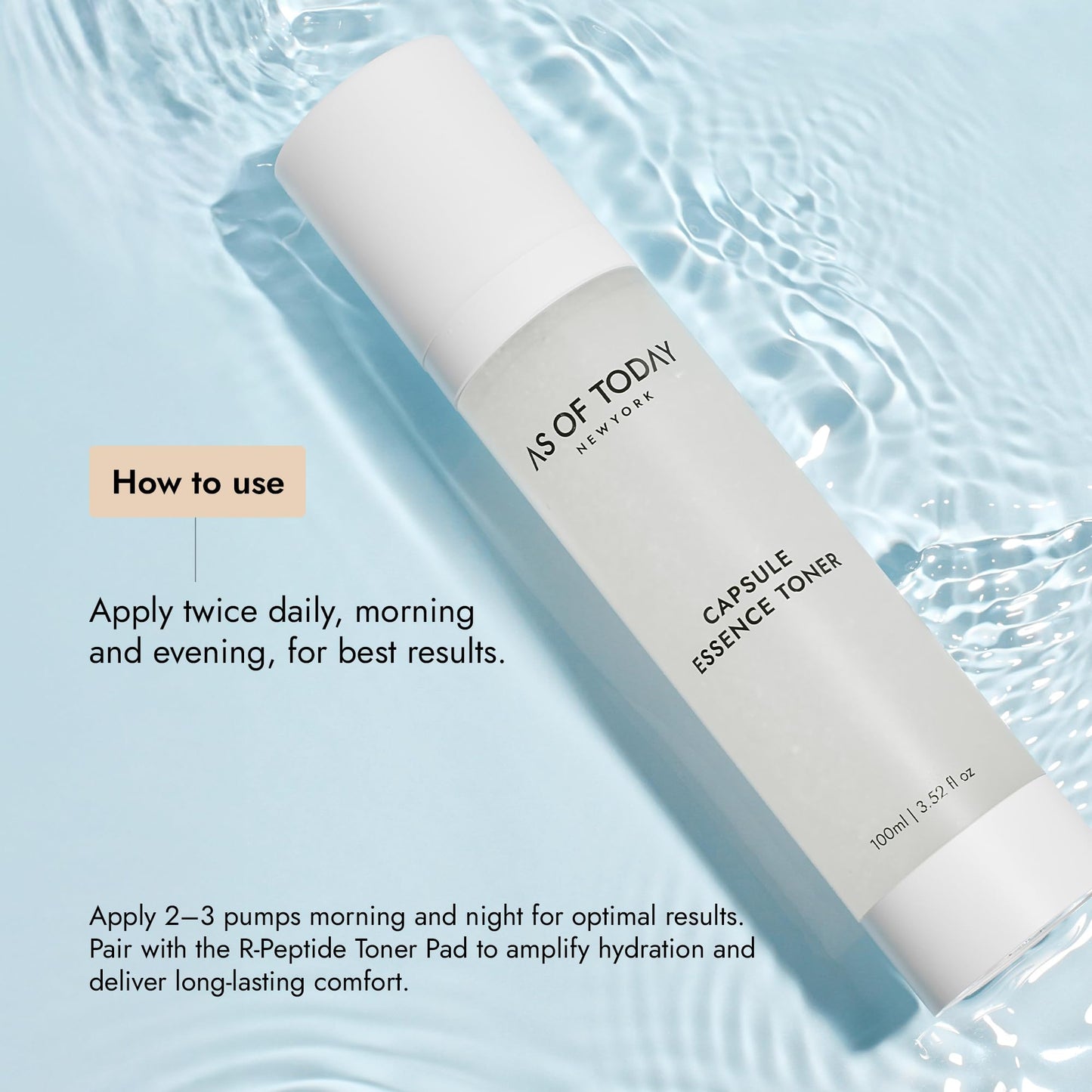 AS OF TODAY Capsule Essence Toner | Hydration, Soothing, Skin Barrier & Even Tone | With Niacinamide, Jojoba Oil Capsules, Scutellaria & D-Panthenol | Clean Beauty
