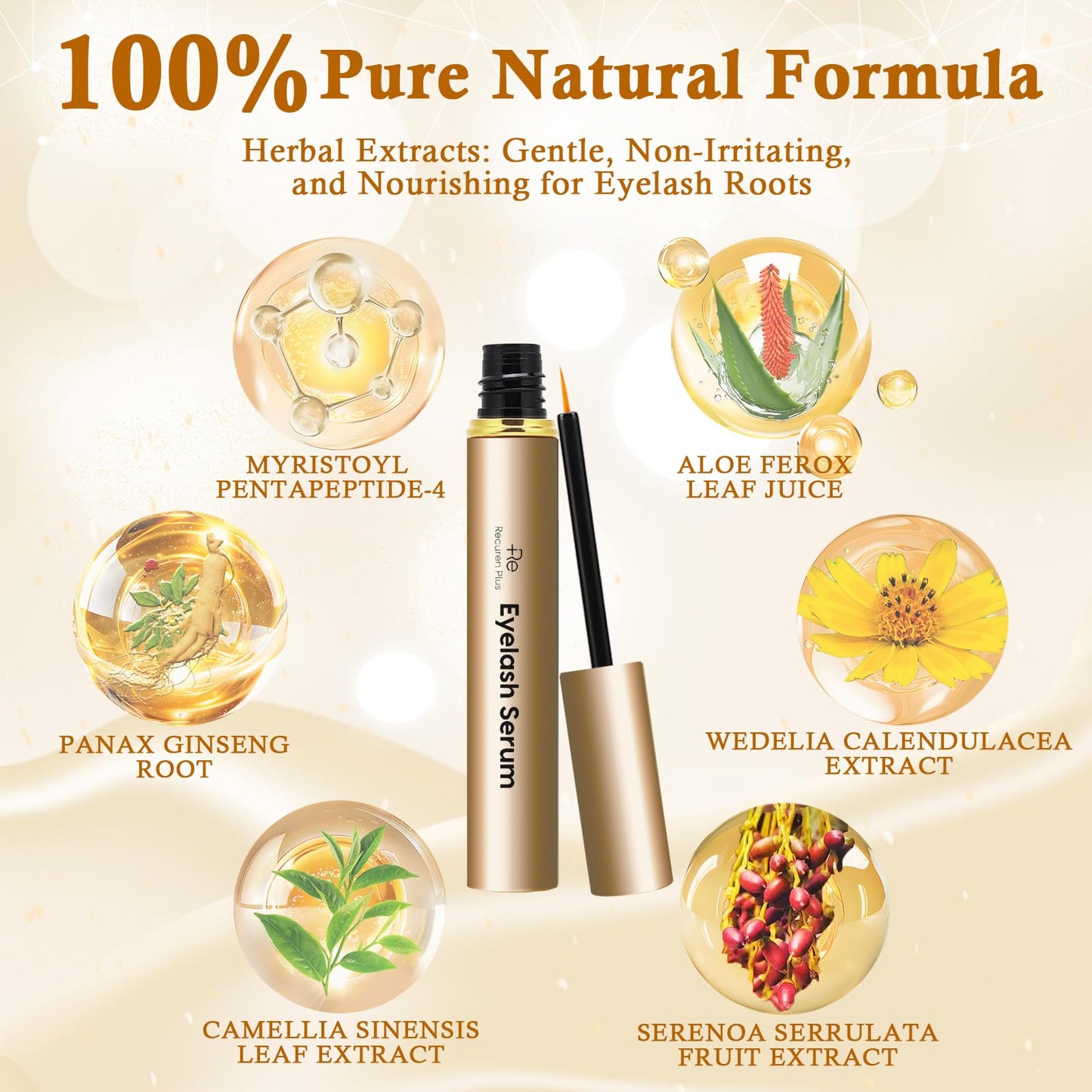 Premium Eyelash Growth Serum: Advanced Vegan Formula for Longer Thicker Lashes