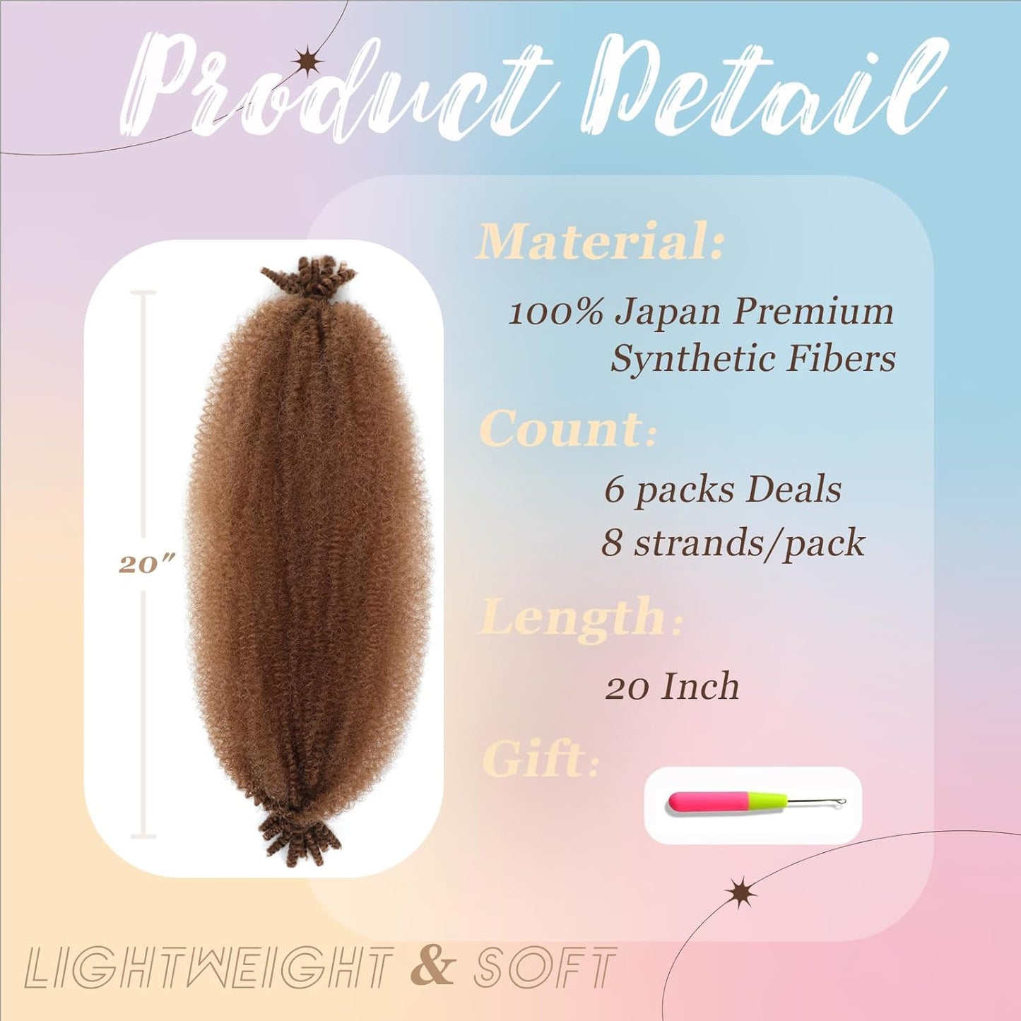 Spring Afro Twist Hair - 20 Inch Pre-Separated Marley Twist Braiding Hair | Soft Locs Crochet Extensions for Black Women (30#)