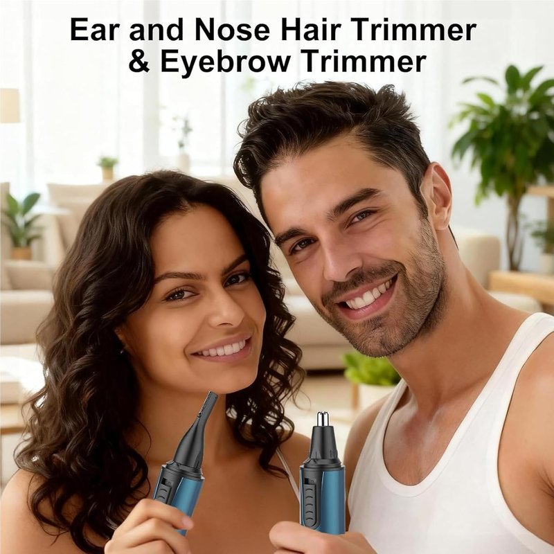 AREYZIN Nose Hair Trimmer for Men - 3-in-1 Painless Rechargeable Ear & Nose Grooming Kit | IPX7 Waterproof, Dual Edge Blades