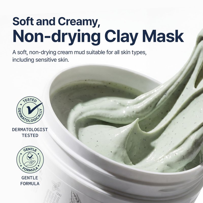 Loyly Green Mud Vegan Collagen Mask | Non-Drying Face Mask | Revitalizing Elasticity, Anti-Aging | Pore & Sebum Care | Calming & Nourishing | 18% Bentonite & Kaolin | Korean Skin Care (3.17 fl oz)