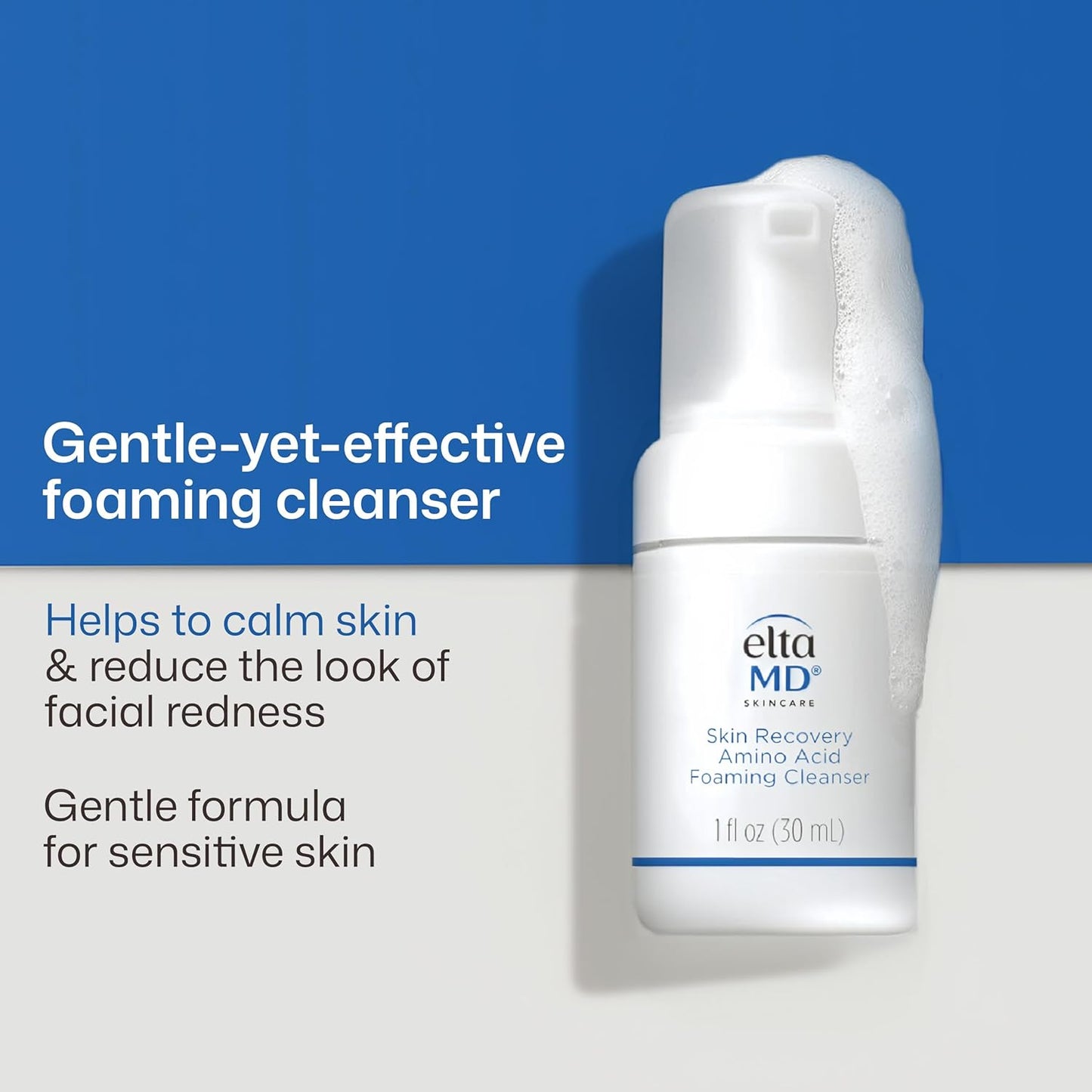 EltaMD Skin Recovery Amino Acid Foaming Facial Cleanser - Gentle Face Wash for Sensitive & Post-Procedure Skin
