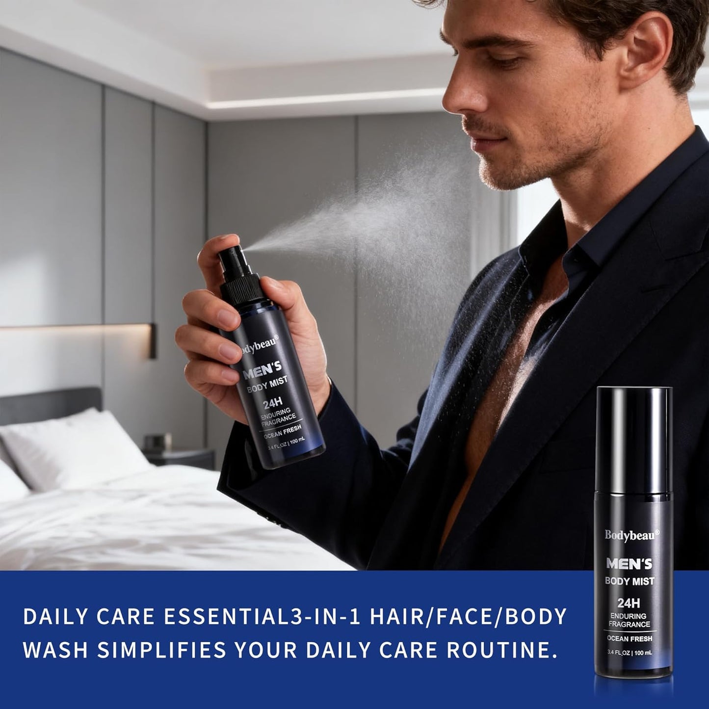 Men's Bath and Body Spa Gift Set - 7-Piece Skin Care Collection with 3-in-1 Face Wash, Handmade Soap & Travel Bag | Perfect Gifts for Dad, Husband, Boyfriend