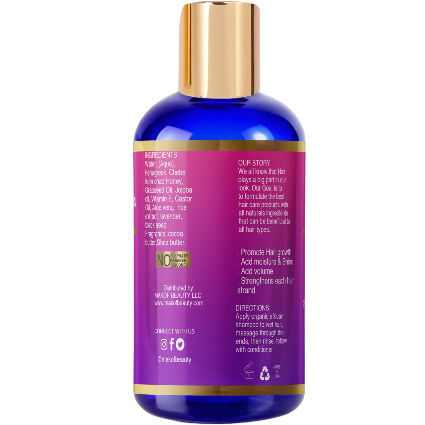 Fenugreek- Shea Butter Shampoo and Conditioner Hair Growth, moisturizing, length retention, stop Breakage. 16 oz