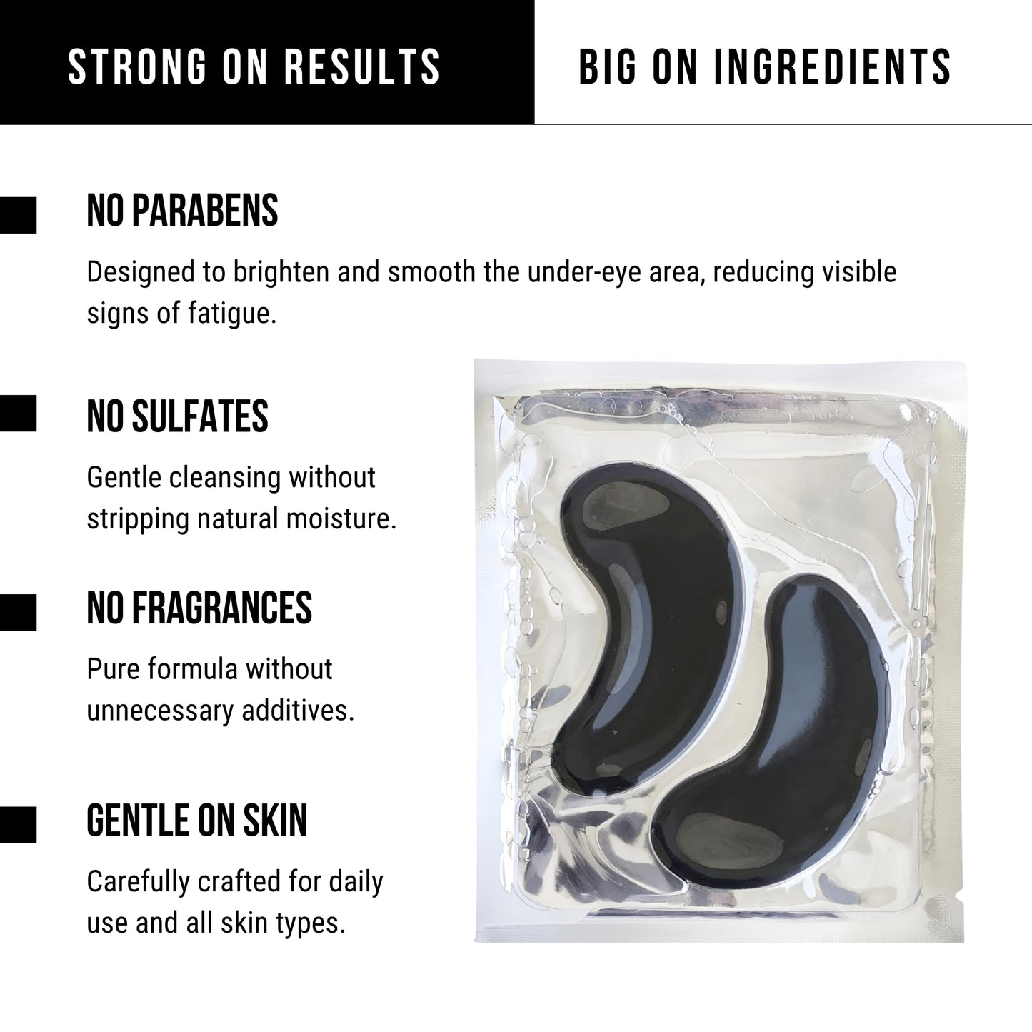 Face Armor Under Eye Patches for Men – Sweat-Resistant Eye Masks with Charcoal & Caffeine | Tighten Skin, Reduce Puffiness & Dark Circles | Gym, Sports & Travel Use (6 Pairs)