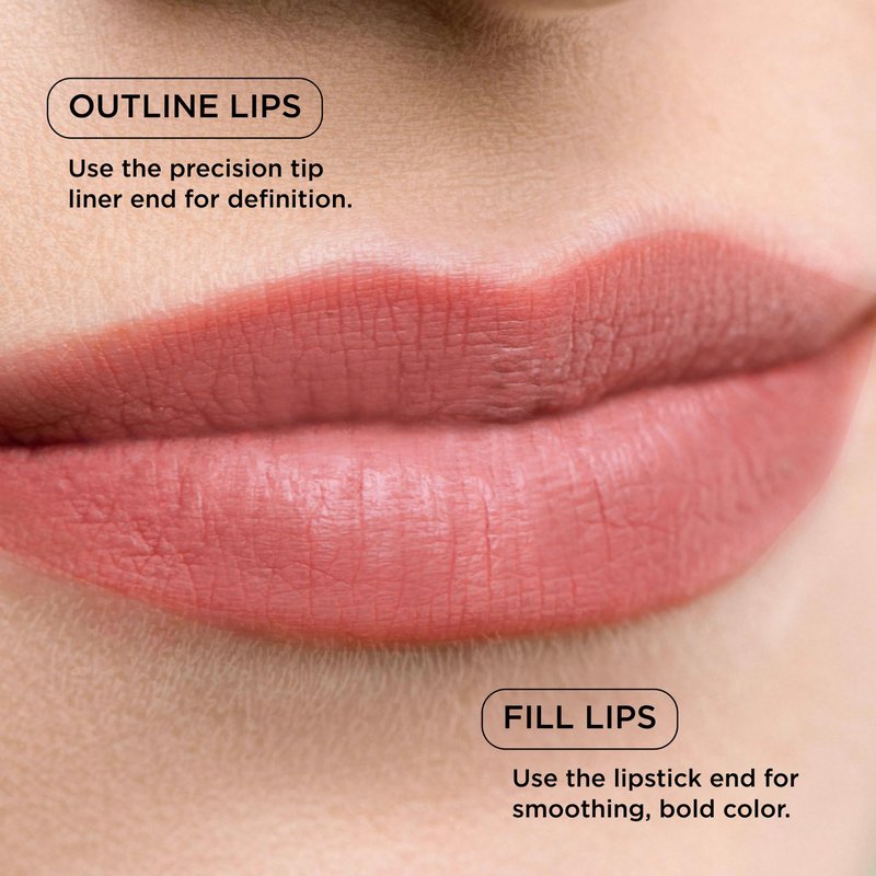 HALEYS Re-mark Dual Ended 2-in-1 Lipstick & Liner (Cupid), Nude Pink Lip Combo Sets, Creamy Matte Moisturizing Lipstick for Women, Precision Lip Liner, Expertly Paired Lip Liner and Lip Stick Combo
