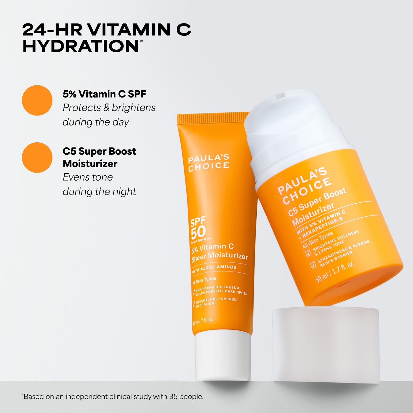 Paula's Choice C5 Super Boost Face Moisturizer with 5% Vitamin C & Squalane, Daily Face Lotion for Discoloration, Uneven Tone, Fine Lines & Breakout-Prone Skin, Fragrance-Free, 1.7 Fl Oz