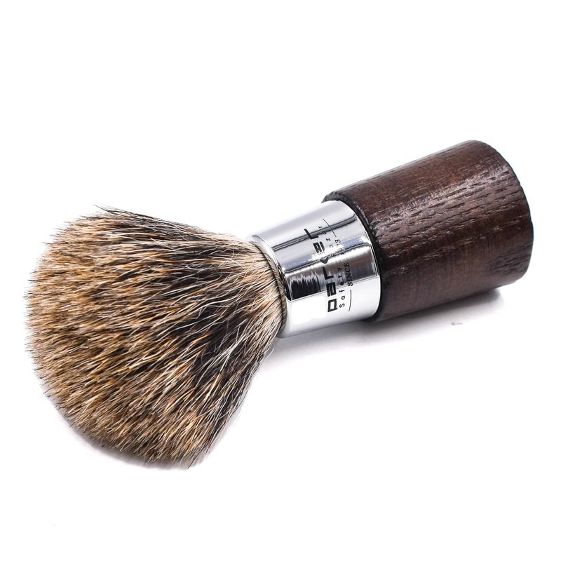 Parker 3-Band Pure Badger Shaving Brush with Stand – Long Loft Bristles for Generating a Rich Lather, Ergonomic Walnut Handle with Chrome Accents, Handmade Wet Shaving Brush | Iconic Brand