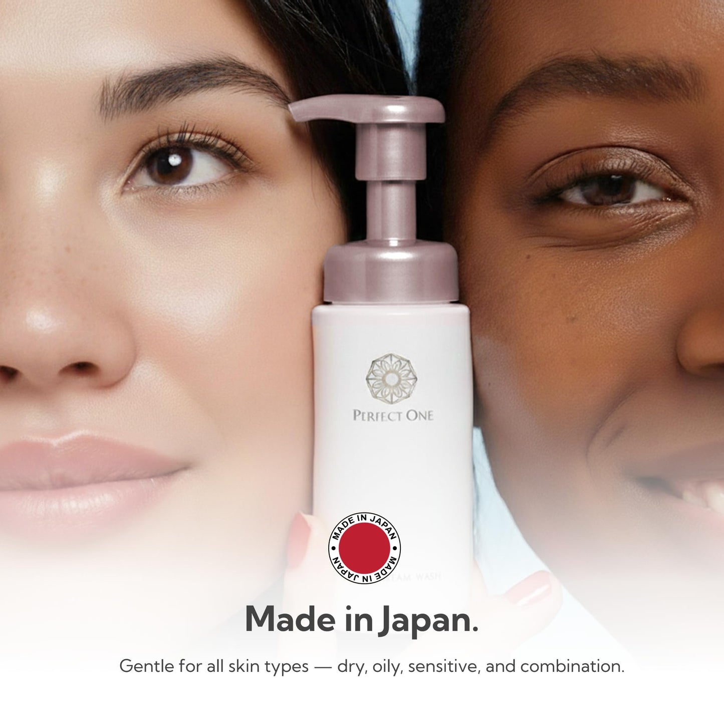 PERFECT ONE Bubble Cream Face Wash, Gentle Foaming Facial Cleanser with Ultra-Fine Microbubbles, Hydrating Facewash and Makeup Remover, Gentle Formula for All Skin Types – 7.01 fl oz