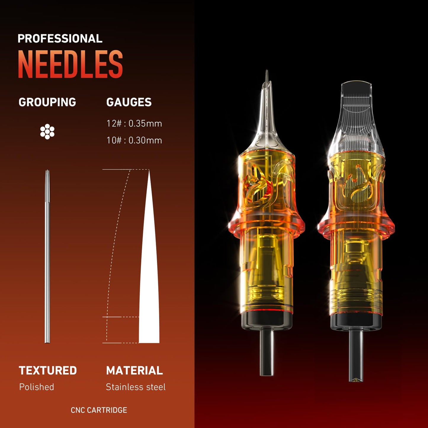CNC Tattoo Cartridges Needles 50pc #10 Bugpin Round Magnum Tattoo Needle Mixed Cartridge 7RM 9RM 11RM 13RM 15RM with Membrane Professional Disposable Tattoo Needles EN09-50KIT-T