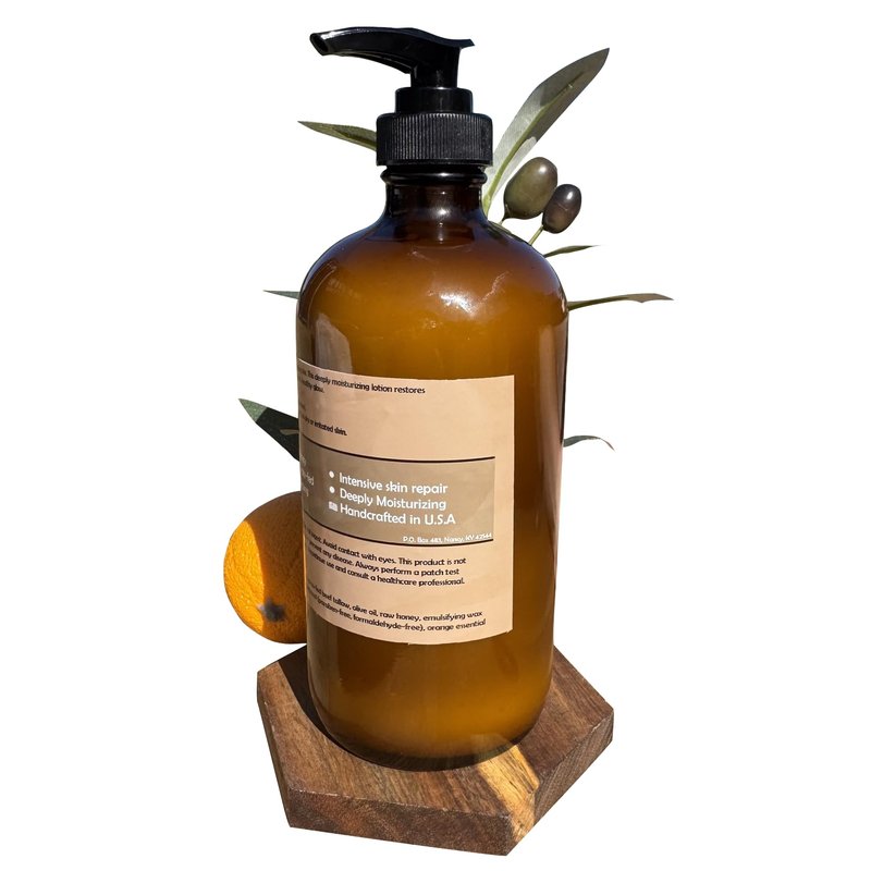Bear Bird 100% Grass-Fed Tallow & Raw Honey Lotion with Olive Oil, Orange & Vanilla Essential Oils