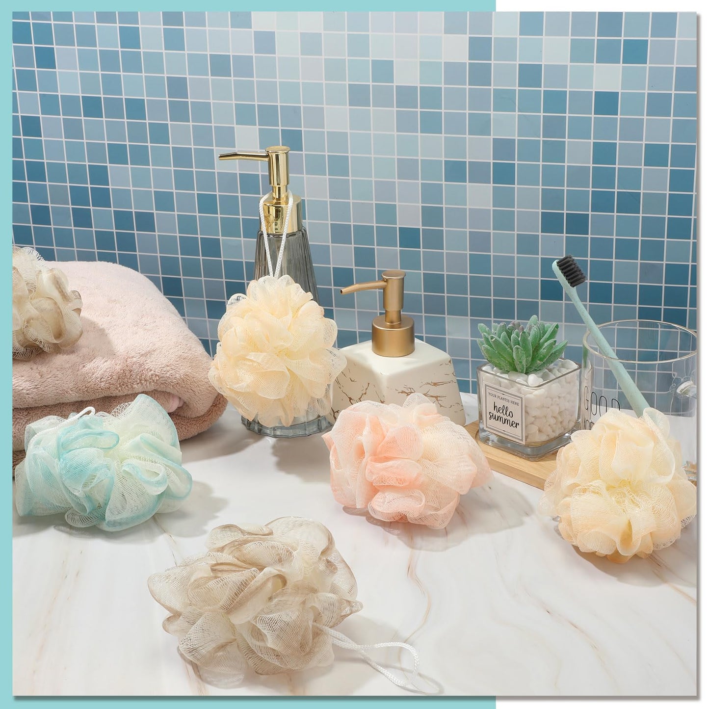 CHENGU 80 Pcs Loofah Bulk Sponge Bath Sponges for Shower Bath Loofah Bulk Shower Pouf Wash Body Pouf Mesh Exfoliating Body Scrubber for Baby Women Men, 20g(Plain Colors)