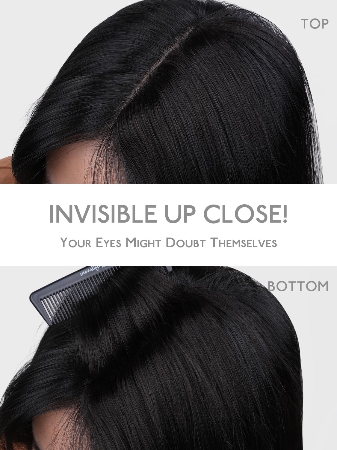 WENNALIFE Scalp Hair Fill-ins Clip in Hair Extensions Real Human Hair 14 inch 2pcs 10g Chocolate Brown Hair Extensions Clip Ins Invisible Scalp & Part Line Coverage Remy Extensiones De Cabello Humano