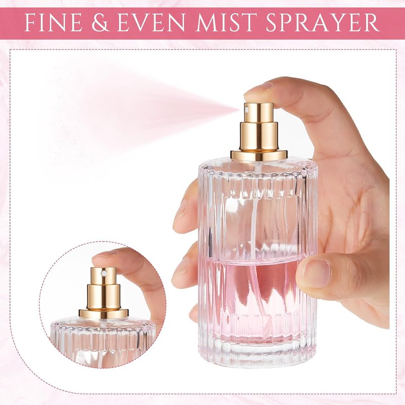 Empty Glass Perfume Bottles - 6 Pcs Refillable Atomizer Set for DIY Fragrance | 30/50/100ml Mixed Colors