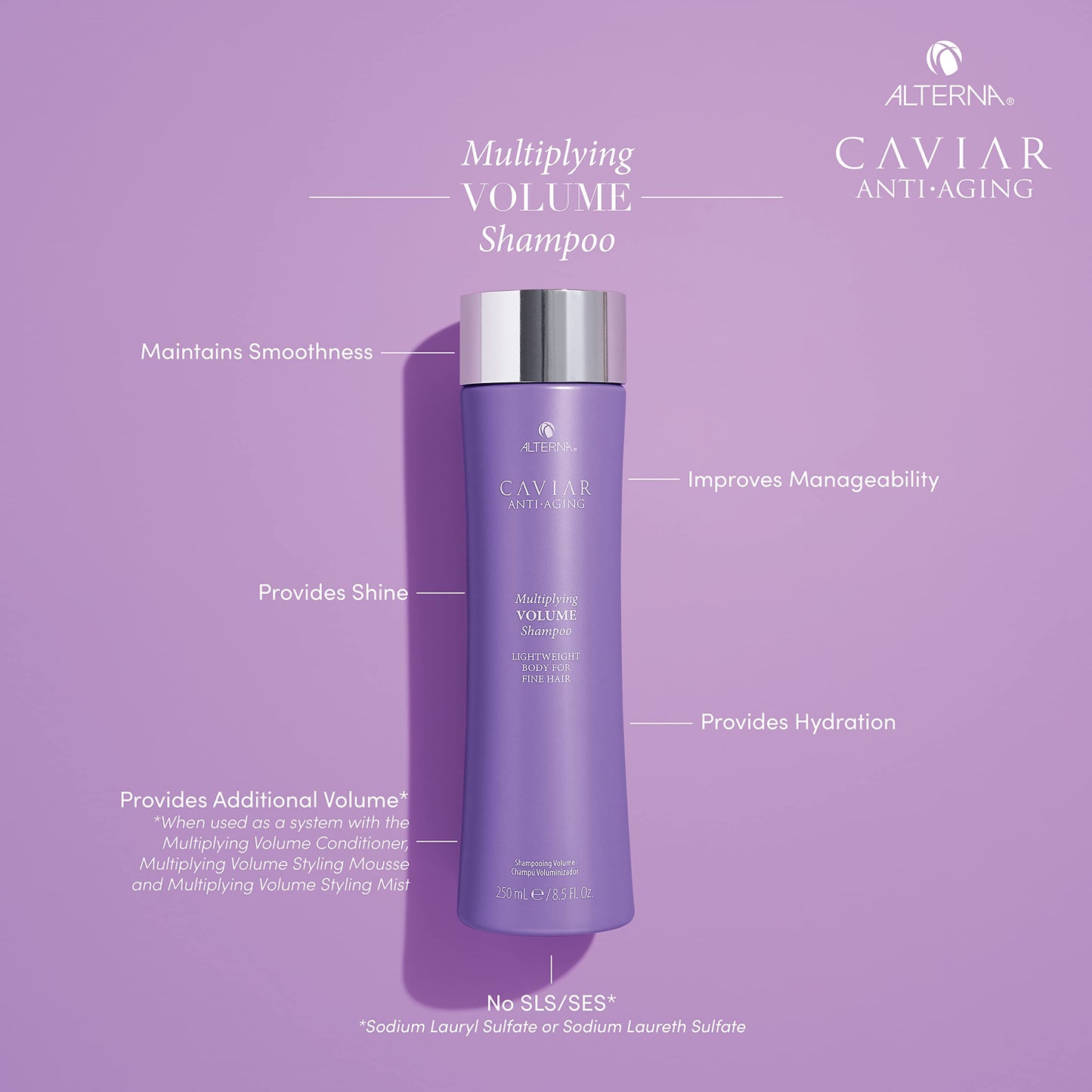 Alterna Haircare CAVIAR Anti-Aging Multiplying Volume Shampoo, 16.5 Fl Oz | For Fine, Limp or Thin Hair | Create Instant Volume and Thickness | Sulfate Free