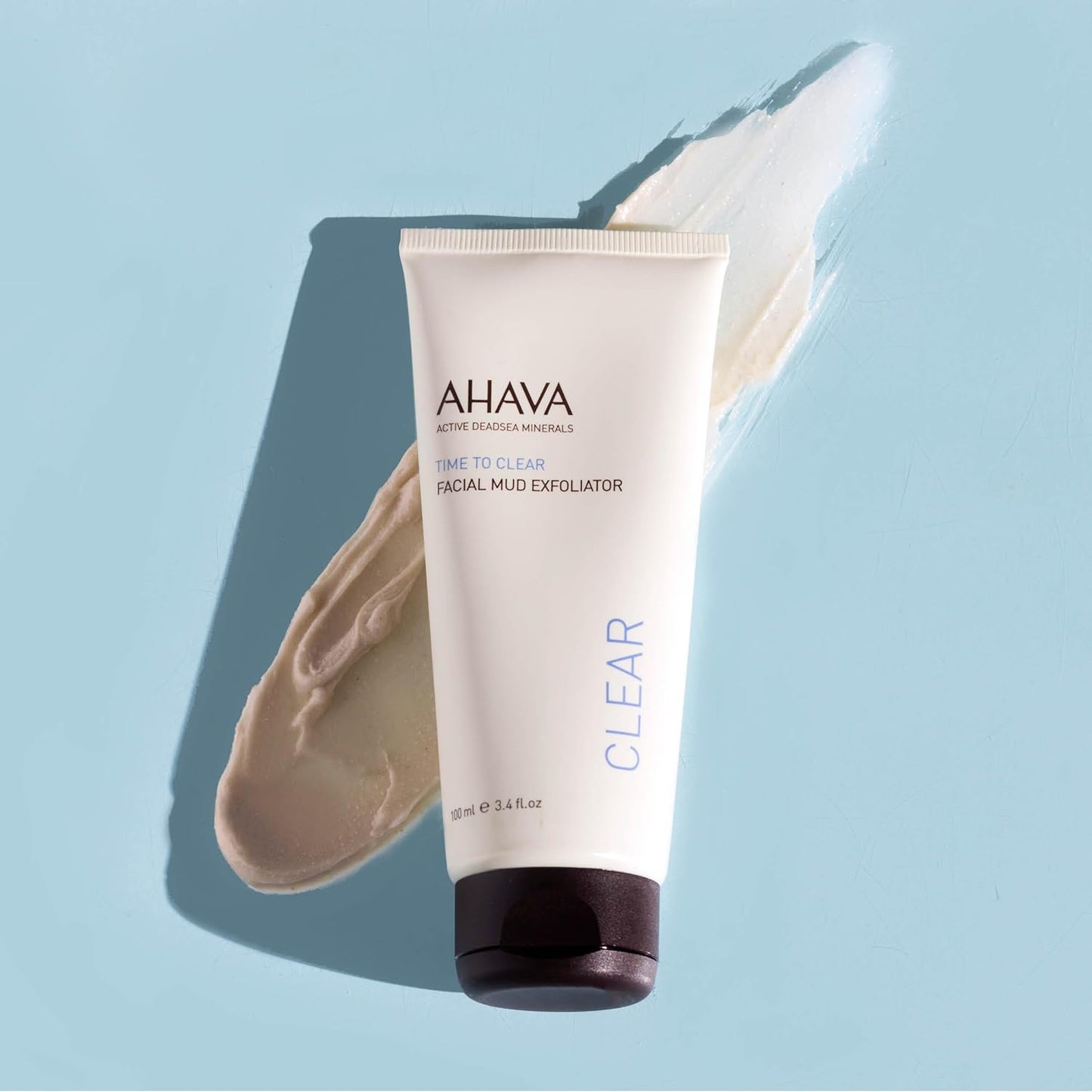 AHAVA Facial Mud Exfoliator - Gentle Scrub with Dead Sea Mud & Vitamin E | 3.4 Fl. Oz for Radiant Skin