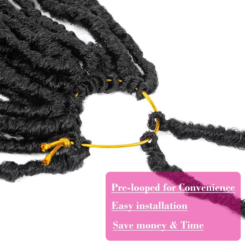 New Faux Locs Crochet Hair 24 Inch 8 Packs Soft Locs Long Deep Waves Goddess Ombre Prelooped Synthetic Dreadlock Extensions (24inch, 1B27)