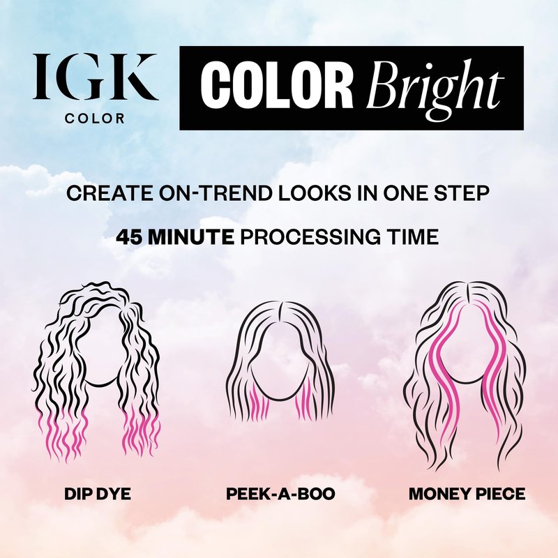 IGK Color Bright One Step Bleach & Color Kit for Accent Pieces ICE BREAKER- Cool Blonde | One-Step Color Processing + Replenishes + Hydrates | Vegan + Cruelty Free + Ammonia Free | 4 Oz