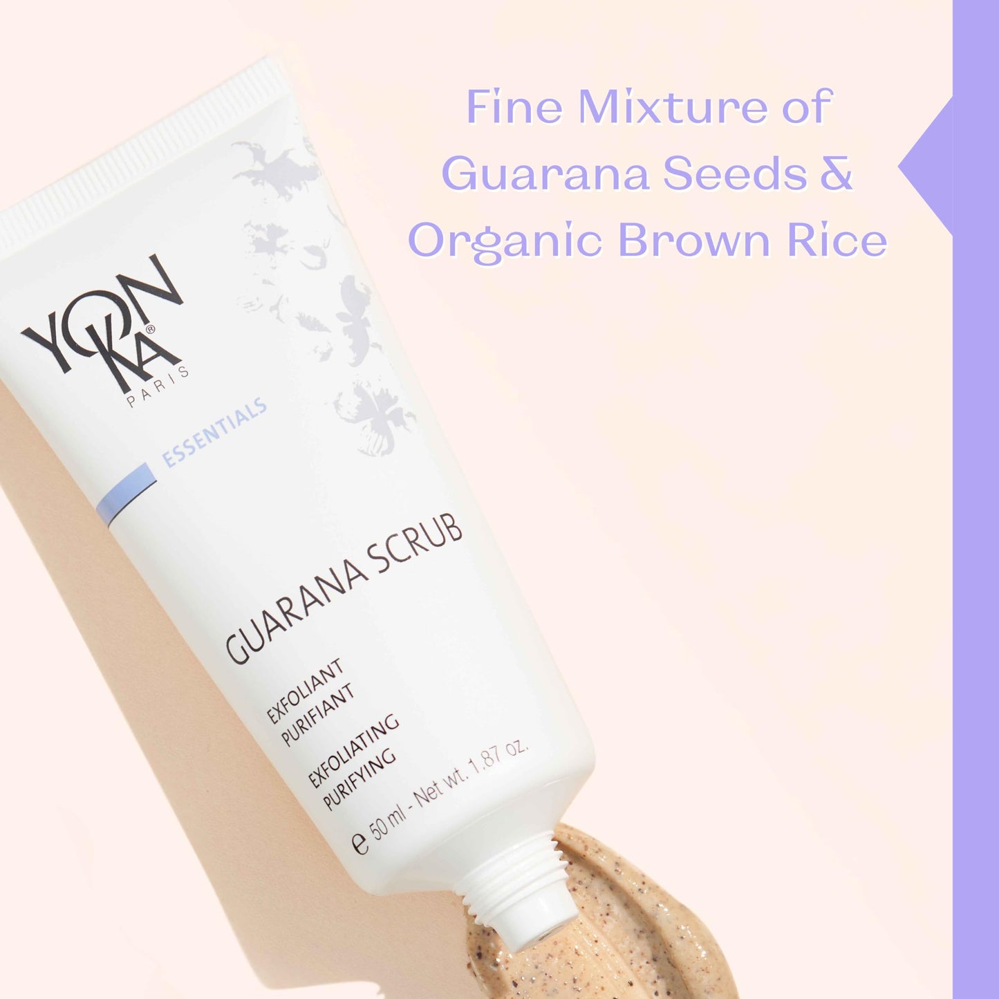 Yon-Ka Guarana Scrub | Gentle Exfoliating Face Cleanser with Rice Bran & Guarana Seed | Smooths Pores, Detoxifies & Revives Complexion | For Sensitive & Acne-Prone Skin | 1.87 fl oz