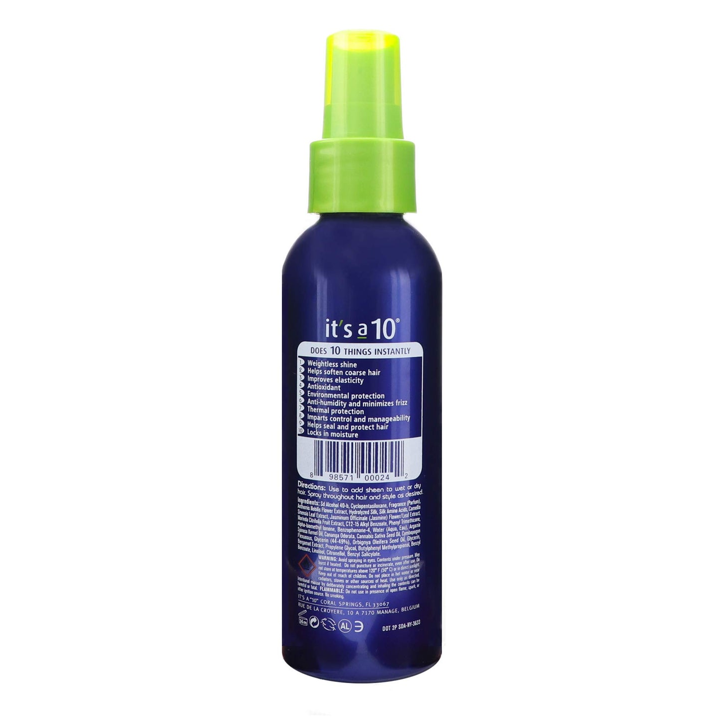 It's A 10 Miracle Shine Spray 4 oz Unisex