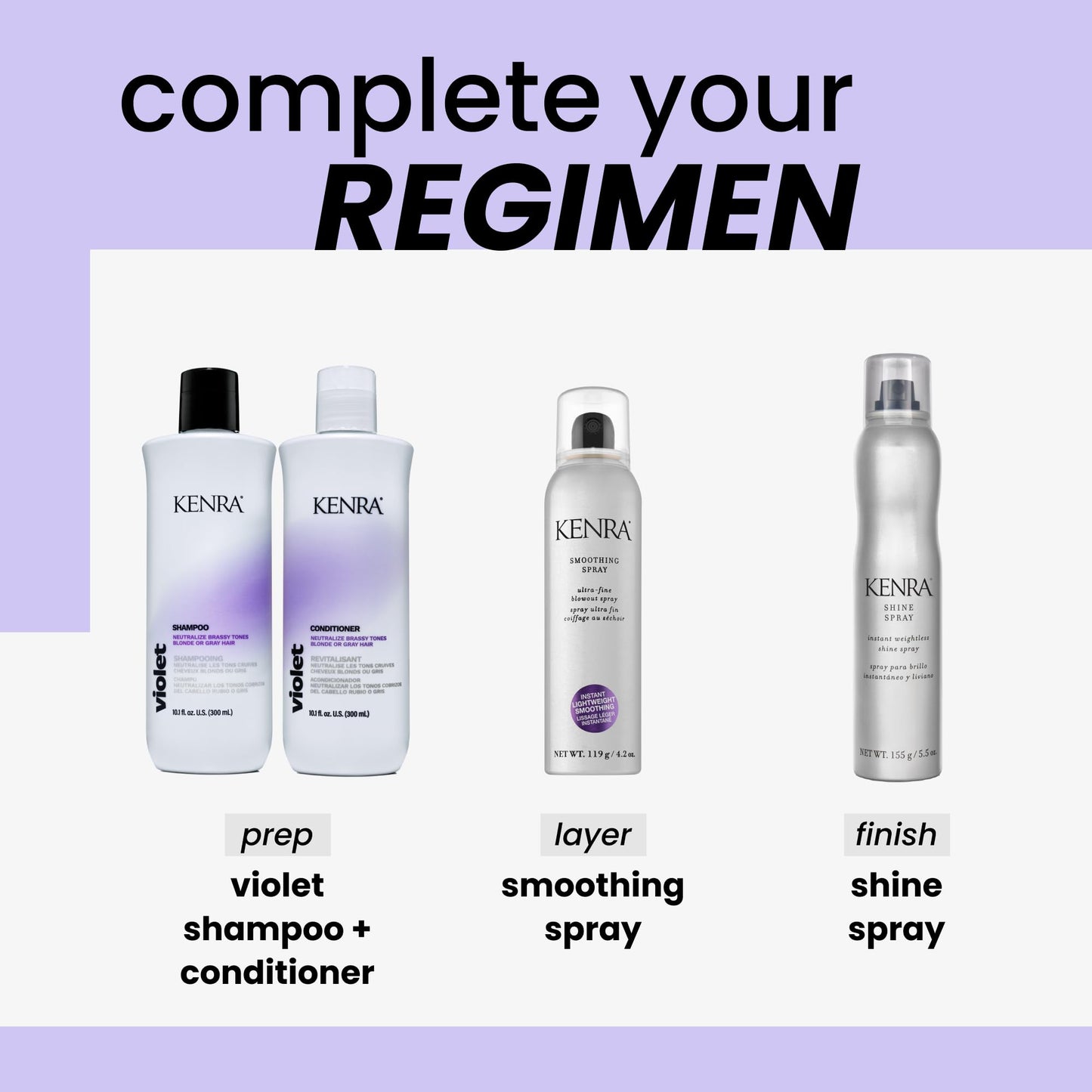 Kenra Professional Violet Conditioner | Eliminates Brassy Tones | Purple Pigment + Deposit | Neutralizes Yellow | Moisturizes Processed Hair | Enhances Vibrancy of Blonde or Gray Hair | Color Safe