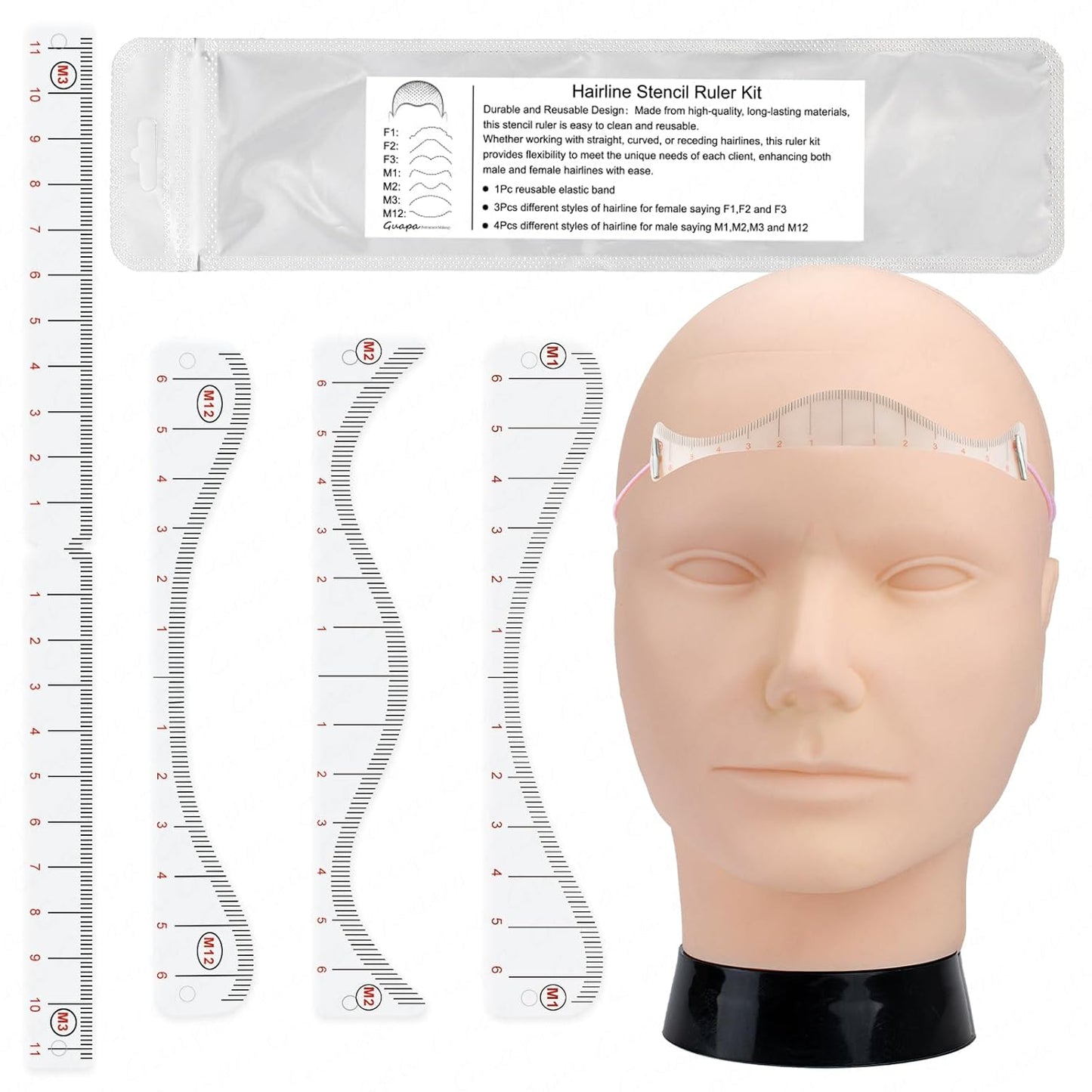 Scalp Micropigmentation Practice Kit - 3D Training Head & Tools for Precision SMP Practice | Male Model
