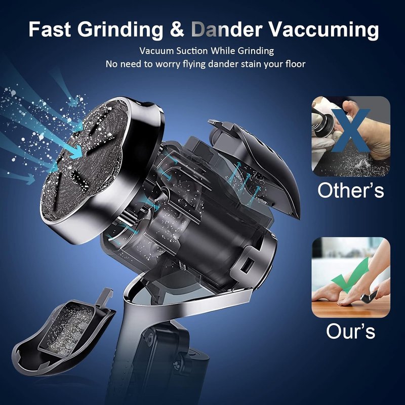 Electric Callus Remover - Rechargeable Waterproof Foot File with Vacuum | 3 Heads & 2 Speed Settings
