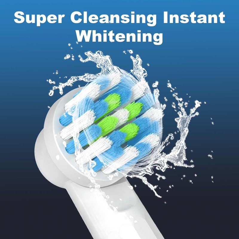 Replacement Heads Compatible with Oral B for Deep Cleaning and Gum Protection, 8 Pcs Refill Brush Heads Compatible with Oral B Pro 1000, Genius X, Smart 1500 Series Electric Toothbrush (White)