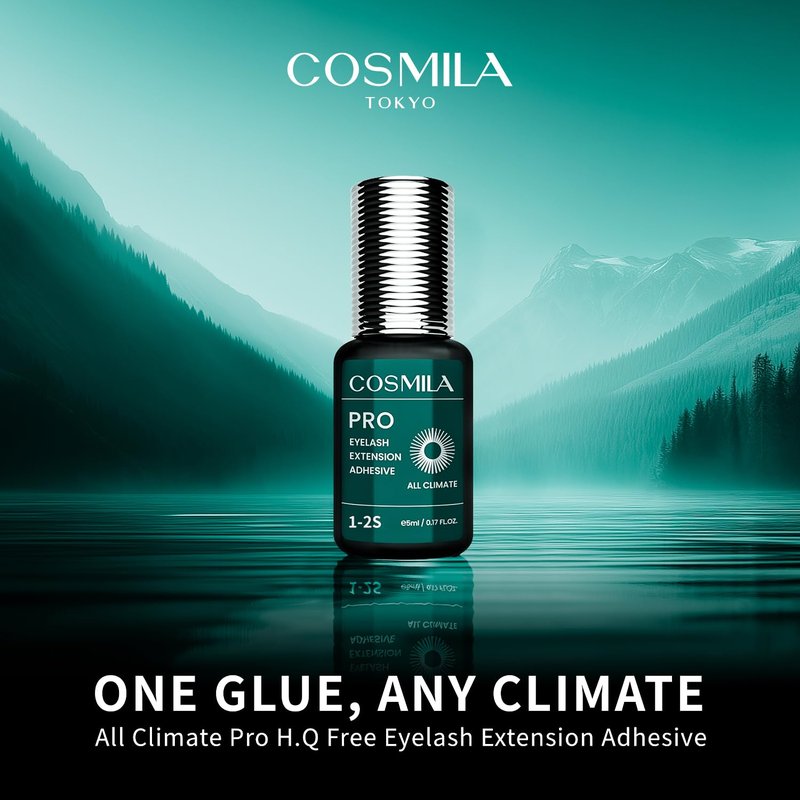 COSMILA Pro Eyelash Extension Glue – HQ Free – 99.8% Japan Monomer, Ultra-Stable – All-Climate, Sensitive-Friendly, Extra Strong – 8 Weeks Retention – for Lash Technicians – 5ml (<0.5s)
