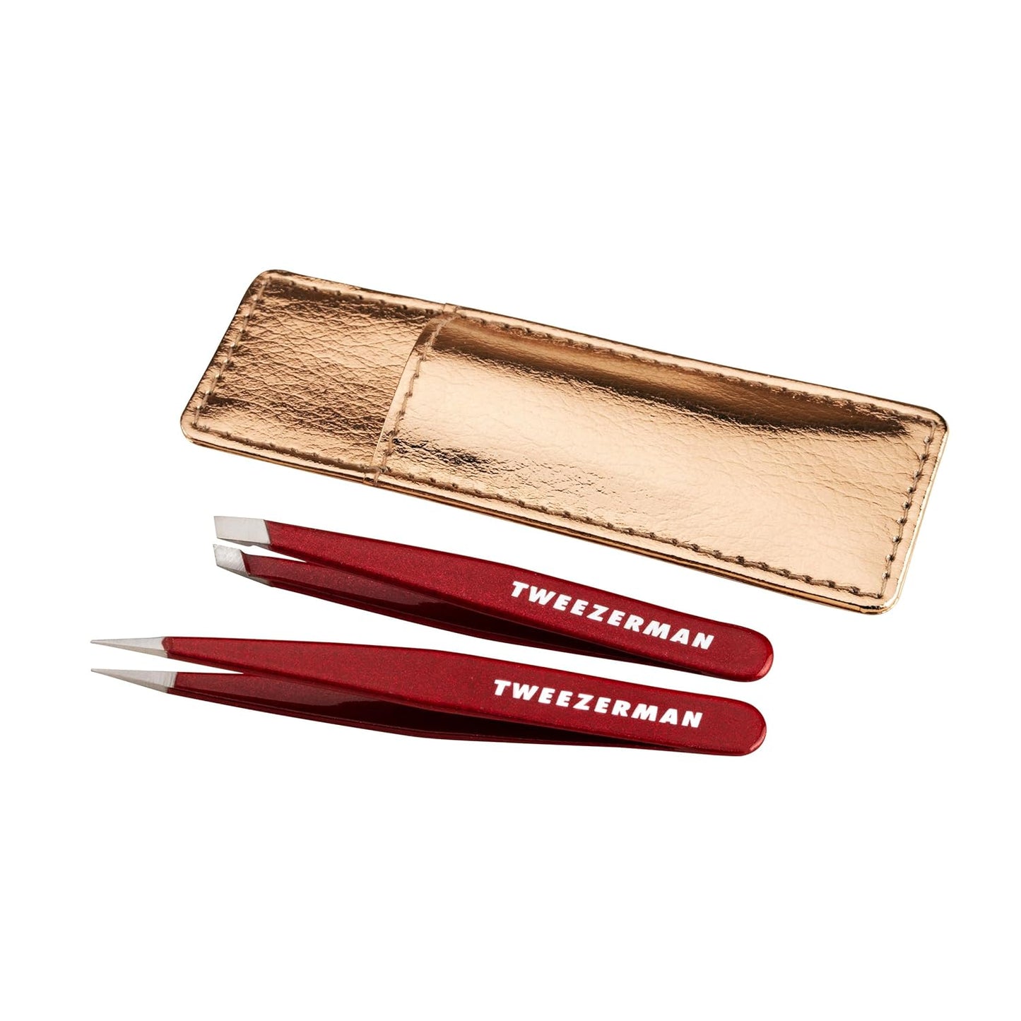 Tweezerman Mini Tweezer Set - Vintage Rose Design with Travel Case | Precision Grooming Tools