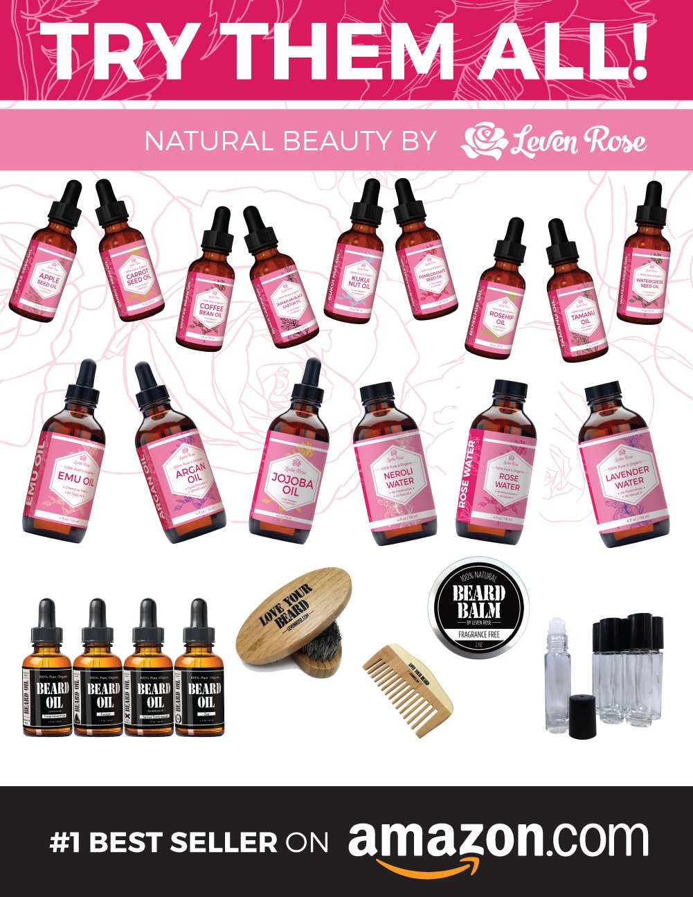 Leven Rose Green Coffee Bean Oil - 100% Natural Cold Pressed Oil for Eyes, Face, Nails & Hair | 1 oz Bottle