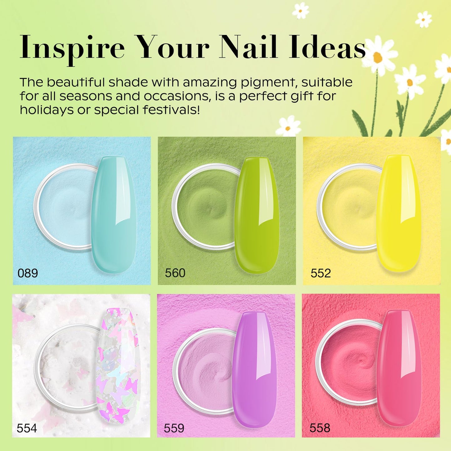 AZUREBEAUTY Dip Powder Nail Set 6 Colors