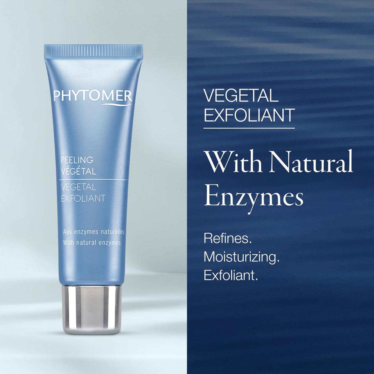 PHYTOMER Vegetal Exfoliant Gentle Face Exfoliating Cream Cleanser | Helps reduce the look of impurities, Refines Skin Texture | Made with Natural Enzymes | Safe for Sensitive Skin (50 ml)