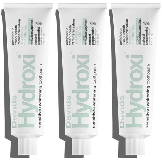Davids Nano Hydroxyapatite Sensitive Whitening Peppermint 4oz (3 Pack)