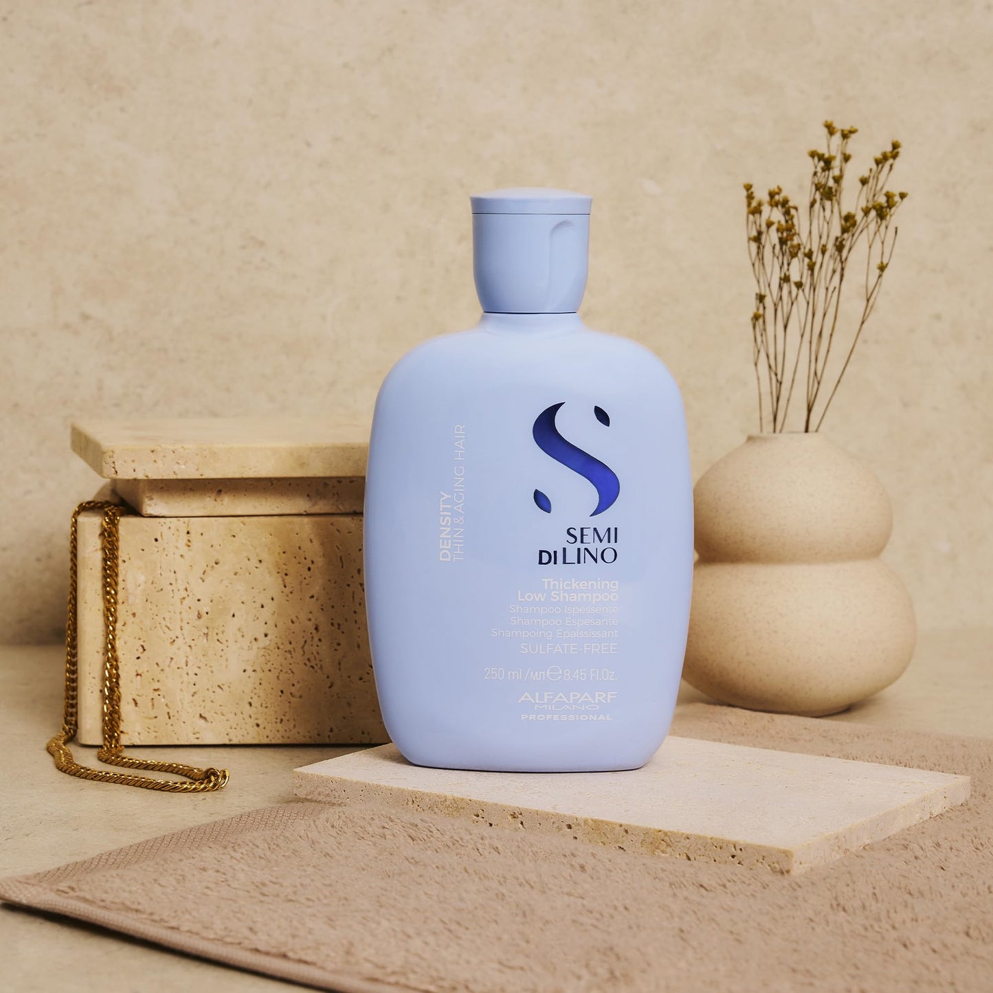 ALFAPARF MILANO Semi di Lino Density Shampoo for Thinning Hair - Color Safe Thickening Shampoo for Hair Loss - Sulfate Free - Adds Body & Volume - Revitalized, Youthful & Thicker Locks