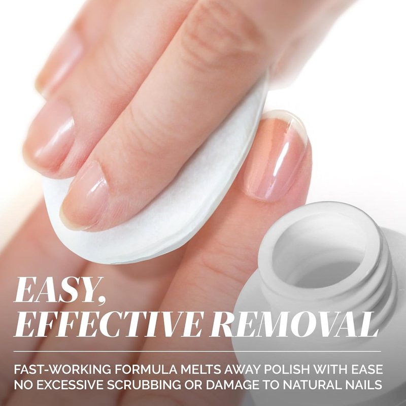 Nail Polish Remover Set - Acetone-Free, Gentle Non-Drying Pads | 8 Fl Oz, Conditions Nails & Cuticles