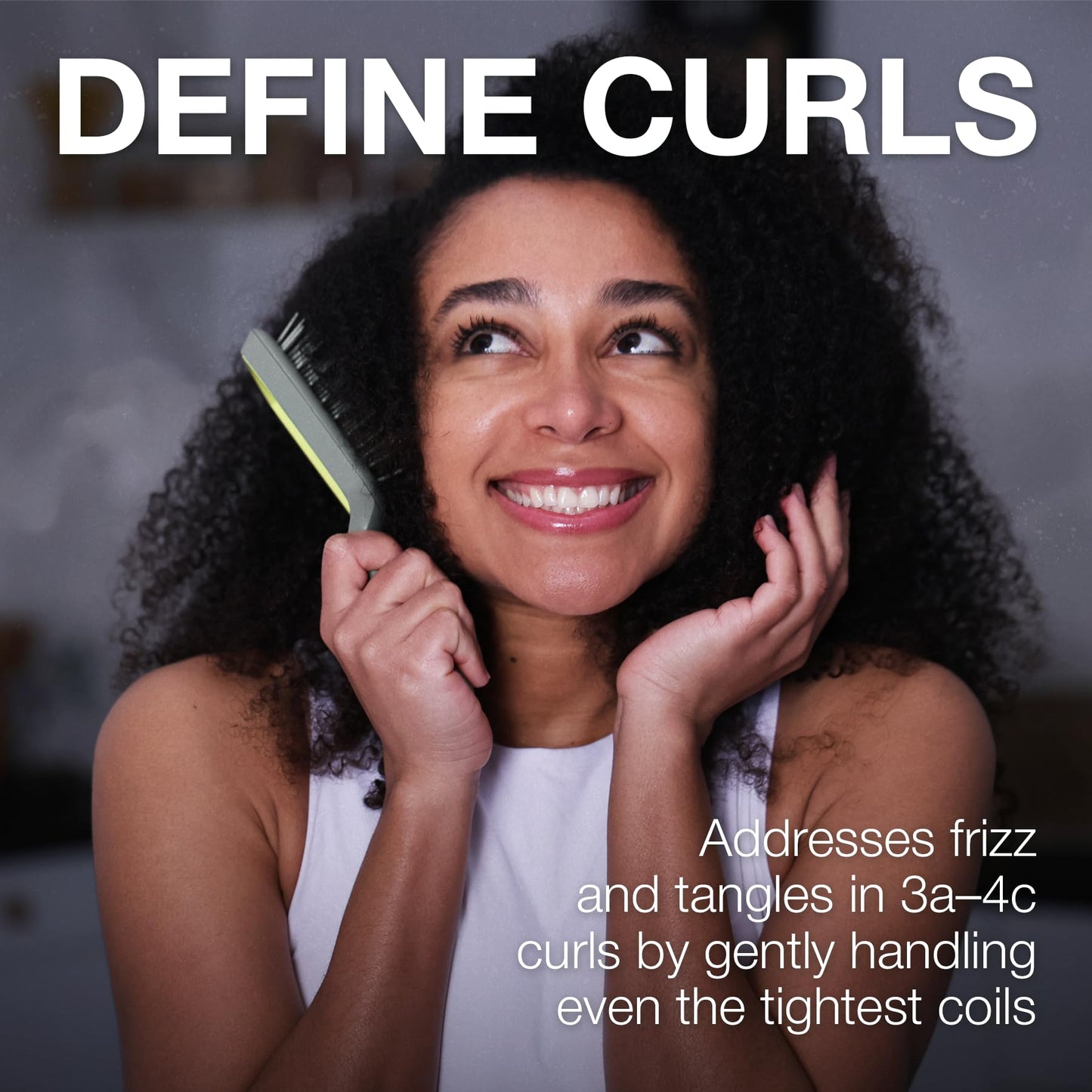 Janeke Curvy Hair Brush with Ergonomic Handle – Vented Brush for Blow Drying & Smoothing – Anti Static Detangler for Thick, Curly & Wet Hair (Green - Gray)