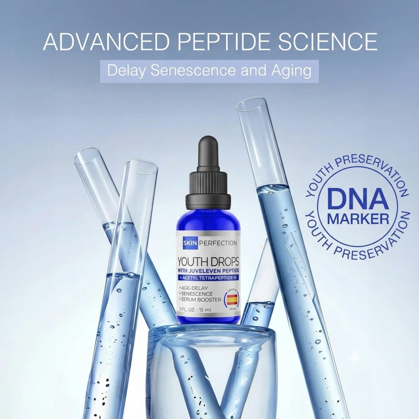 Skin Perfection Juveleven Peptide Solution Ageless Anti-aging Diy Booster Delay Senescence Look Younger Add To Any Face Cream Serum Acetyl Hexapeptide-51
