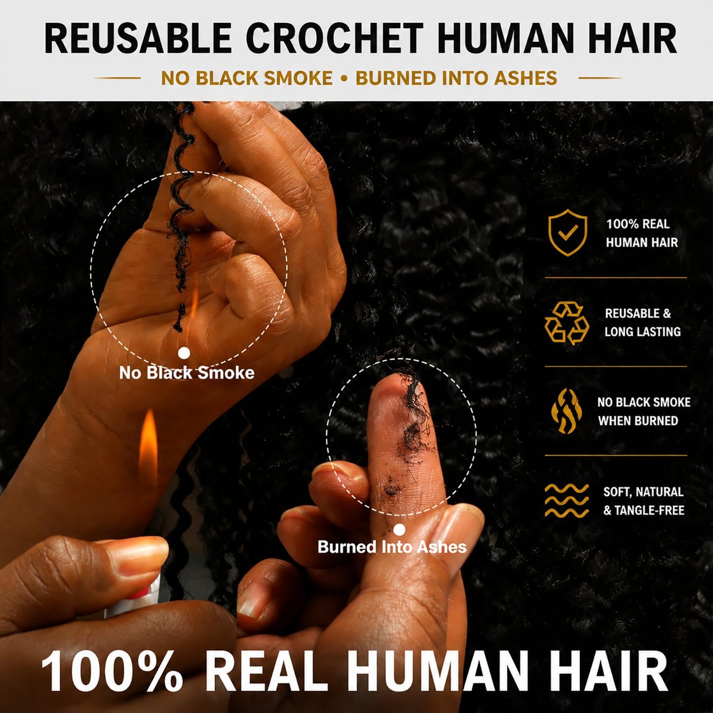 Burmese Curly Crochet Human Hair Extensions Crochet Hair For Black Women Knotless Pre-Separated Feather Crochet Human Hair Spiral Curly Invisible Crochet Hair Natural Black (12inch)