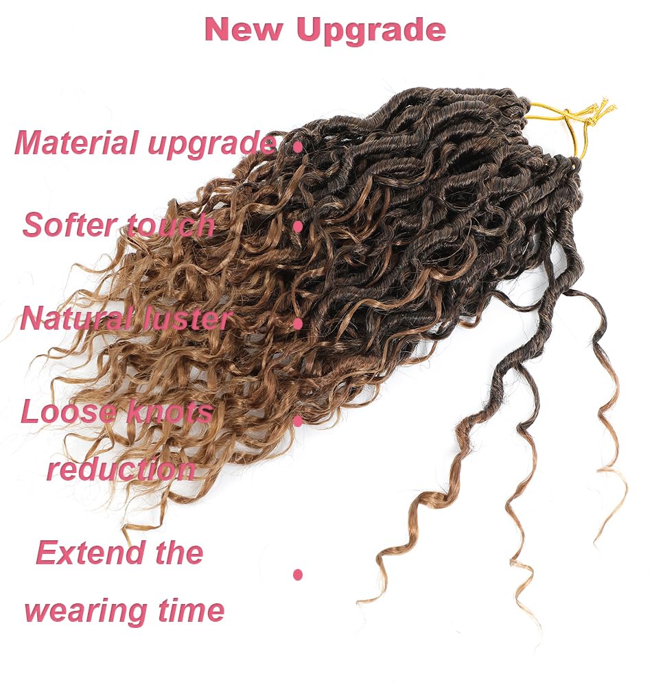 Goddess Locs Crochet Hair - 10 Inch Ombre Blonde Boho Style | Pre-Looped with Curly Ends