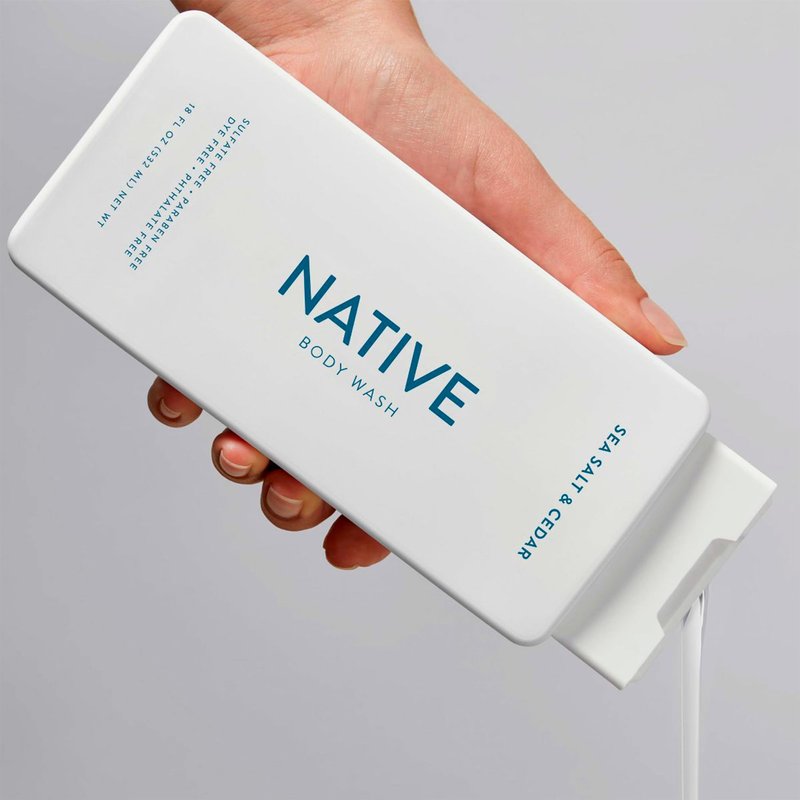 Native Body Wash Contains Naturally Derived Ingredients | For Women & Men, Sulfate, Paraben, & Dye Free Leaving Skin Soft and Hydrating | Sea Salt & Cedar 18 oz