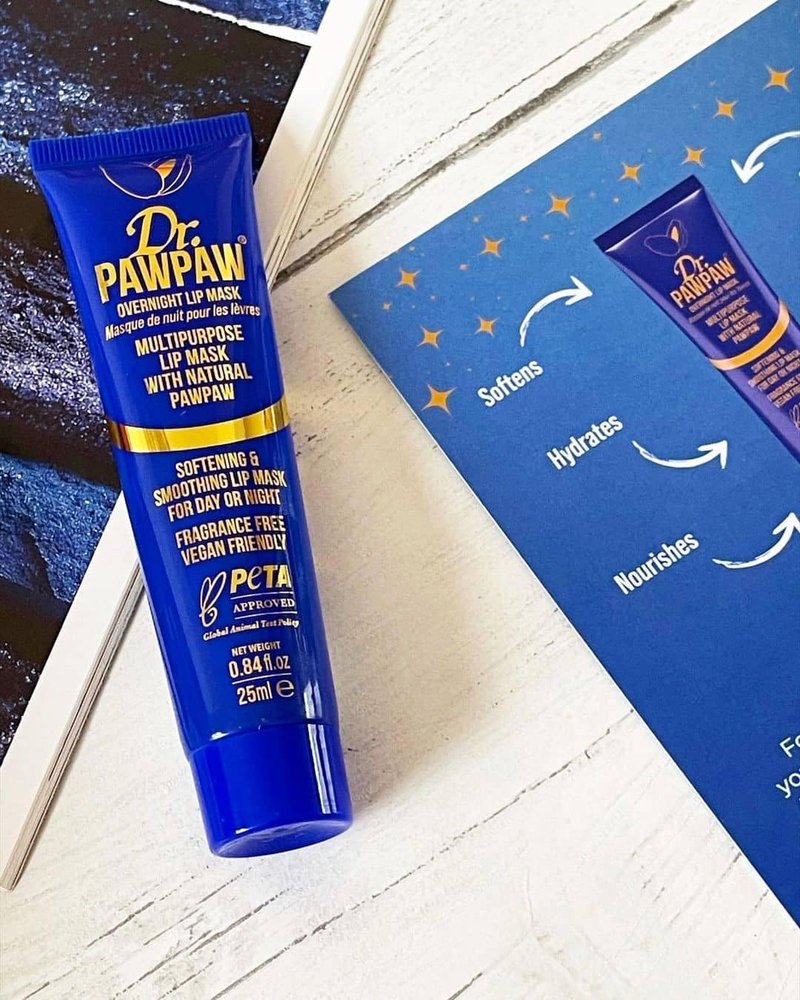 Dr.PAWPAW Overnight Lip Mask - Multi-Purpose Balm, Natural Pawpaw & Peptides Smooth Skin, Cracked Lips, Vegan, Ethical Beauty & Fregrance Free (3 x 25 ml)