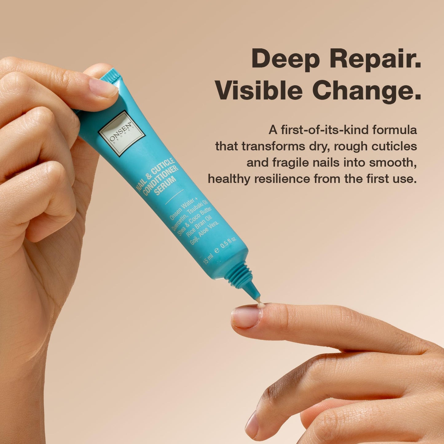 Onsen Nail & Cuticle Cream Treatment w/Japanese Tsubaki, Jojoba & Lavender Oil, Shea Butter – Strengthens Nails, Softens Cuticles - Daily Repair Care