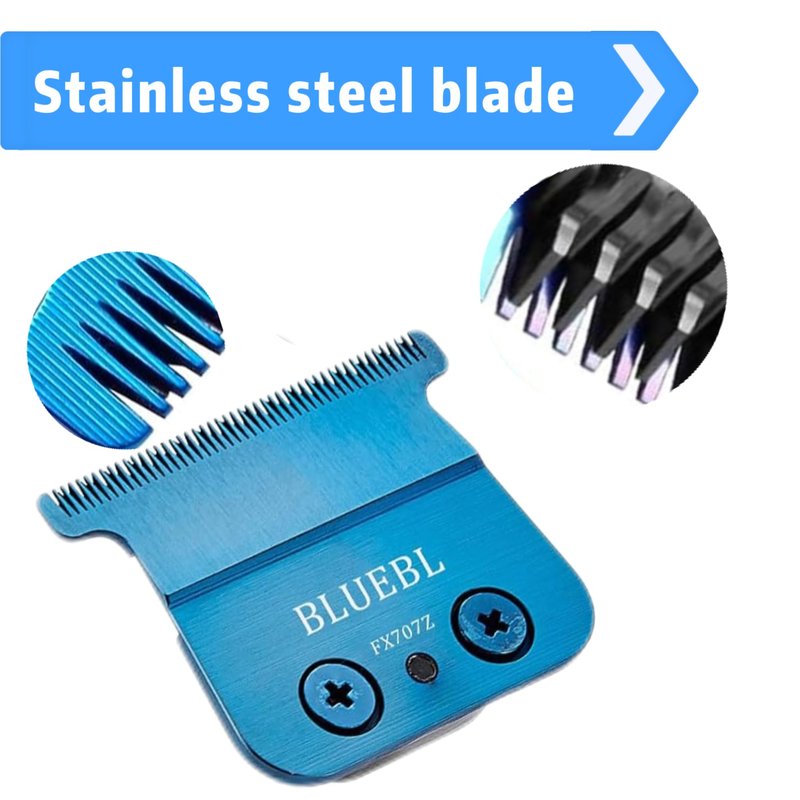 Replacement Blades Compatible with BaByliss PRO Barberology Trimmer Blade,Zero-Gapped Replacement Trimmer Blade Compatible with BaBylissPRO FX787 & FX726 Trimme (7 Blue 002)