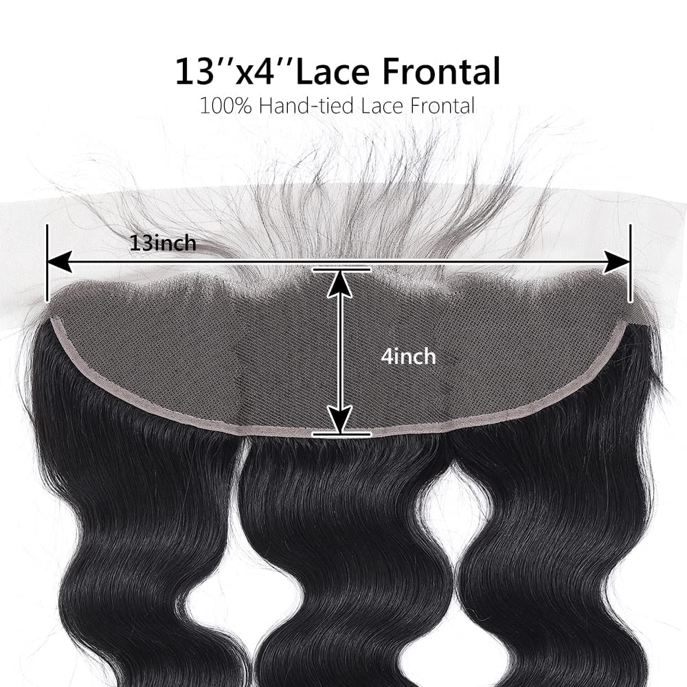 XSY 13x4 HD Lace Frontal Closure Ear To Ear Body Wave Virgin Brazilian Human Hair Invisible Clear HD Film Lace Frontal 14 Inch