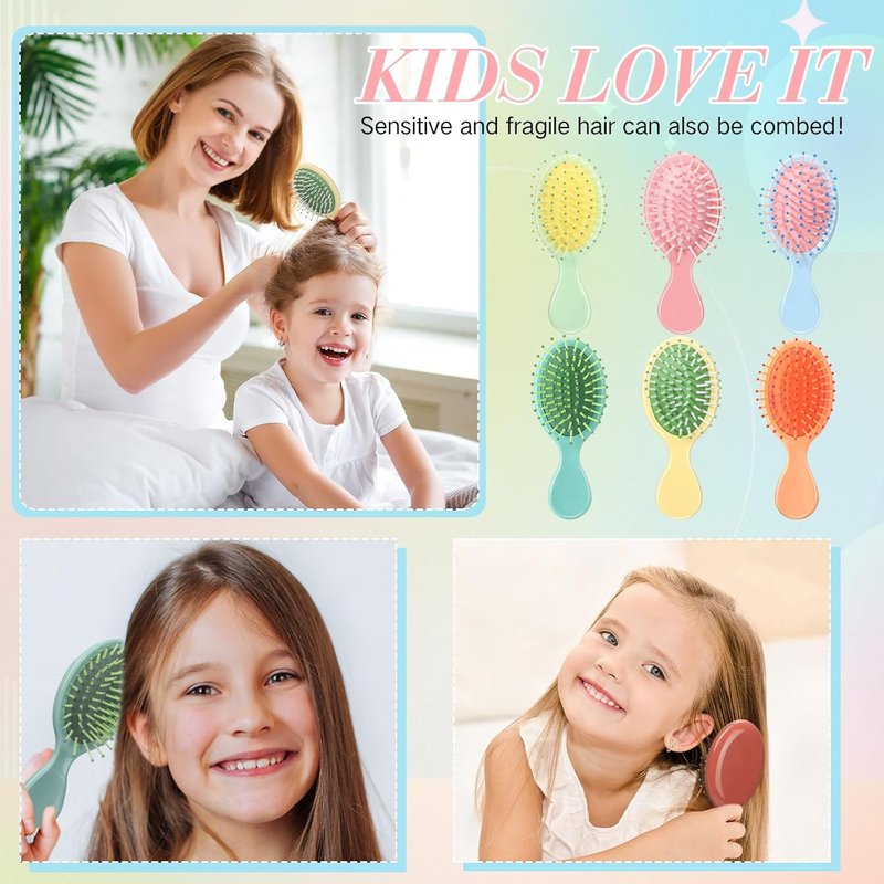 Mini Detangling Hairbrush Set - Soft Bristle Travel Combs for Toddlers & Women | 36 Packs