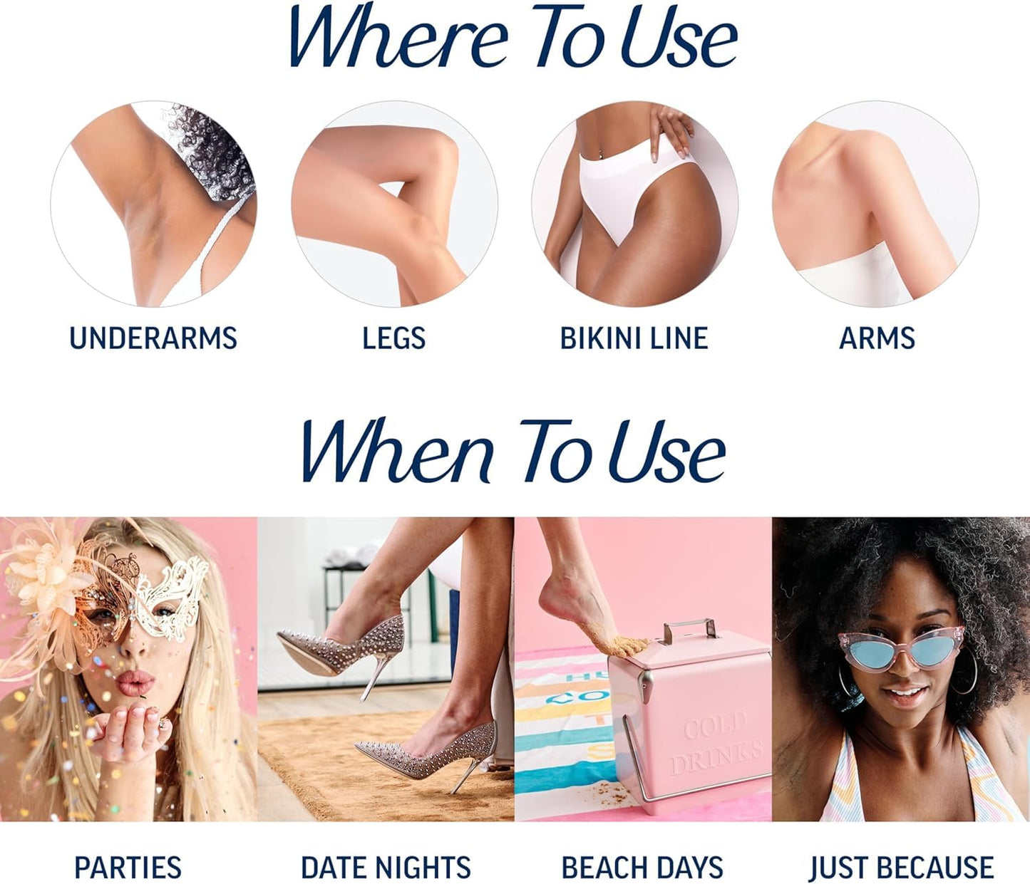 Waxing Kit for Women - Ready-to-Use Wax Strips for Body Hair Removal | 40ct Wax Strips & 4ct Wipes