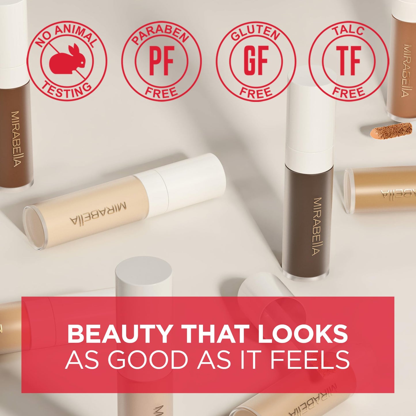 Mirabella Invincible For All Perfecting Under Eye Concealer Full Coverage - Hydrating Makeup Concealer for Dark Circles, Fine Lines & Wrinkles w/Hyaluronic Acid - Ivory I40